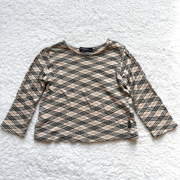 Burberry Toddler Girls Nova Check Tee Shirt Long Sleeve Plaid